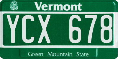 VT license plate YCX678