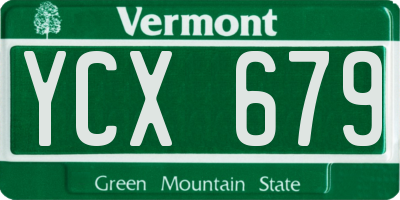 VT license plate YCX679