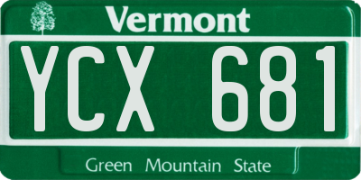 VT license plate YCX681