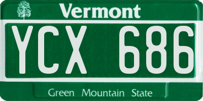 VT license plate YCX686