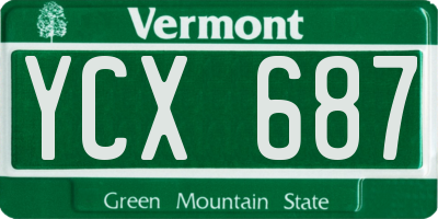 VT license plate YCX687