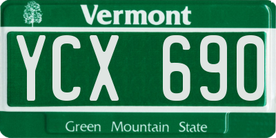 VT license plate YCX690