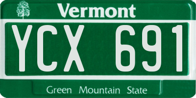 VT license plate YCX691