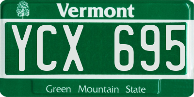 VT license plate YCX695