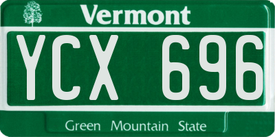 VT license plate YCX696