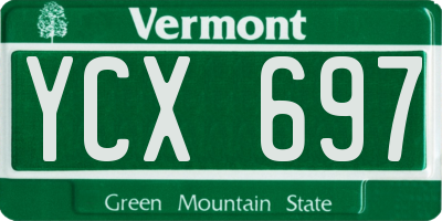 VT license plate YCX697