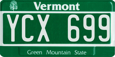 VT license plate YCX699