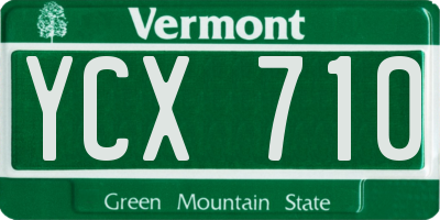 VT license plate YCX710