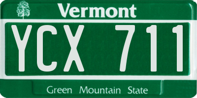 VT license plate YCX711