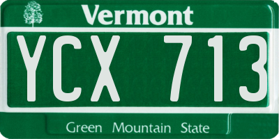 VT license plate YCX713