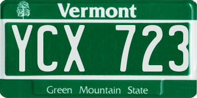 VT license plate YCX723