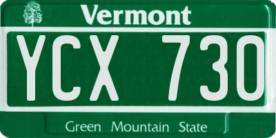 VT license plate YCX730