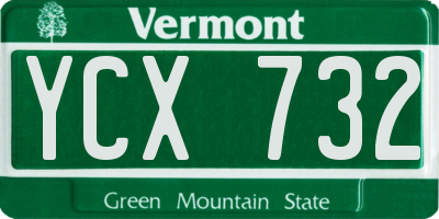 VT license plate YCX732