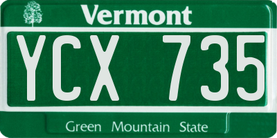 VT license plate YCX735