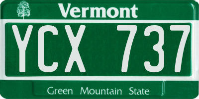 VT license plate YCX737