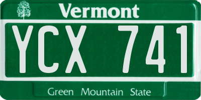 VT license plate YCX741