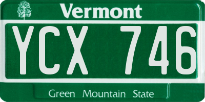 VT license plate YCX746
