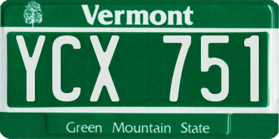 VT license plate YCX751