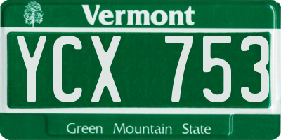 VT license plate YCX753