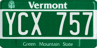 VT license plate YCX757