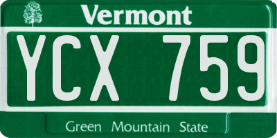 VT license plate YCX759