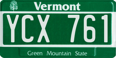 VT license plate YCX761
