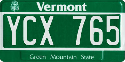 VT license plate YCX765