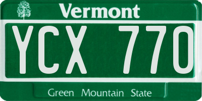 VT license plate YCX770