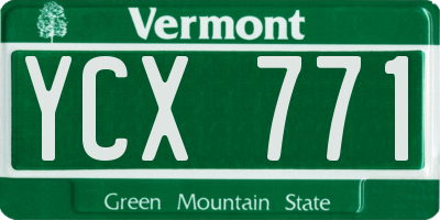 VT license plate YCX771