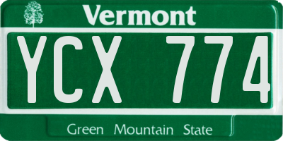 VT license plate YCX774