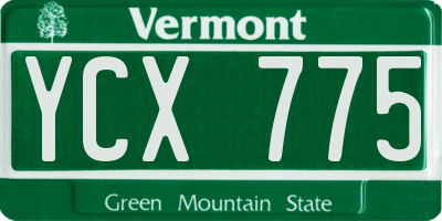 VT license plate YCX775
