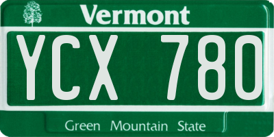 VT license plate YCX780