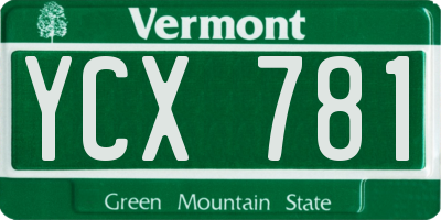 VT license plate YCX781