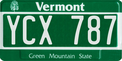 VT license plate YCX787