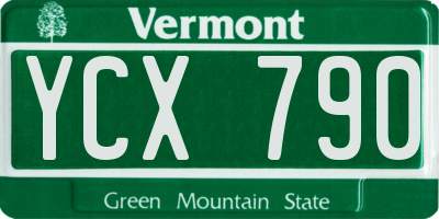 VT license plate YCX790