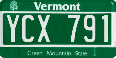 VT license plate YCX791