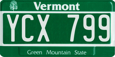 VT license plate YCX799