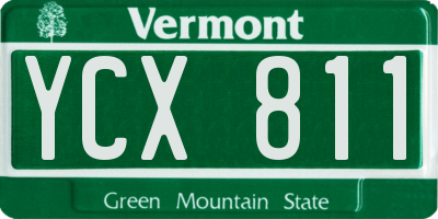 VT license plate YCX811