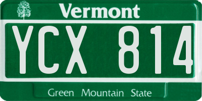 VT license plate YCX814