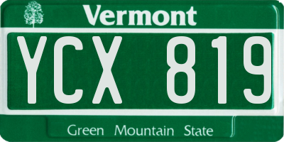 VT license plate YCX819