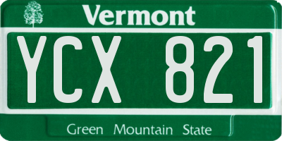 VT license plate YCX821