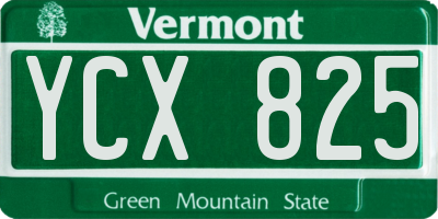 VT license plate YCX825