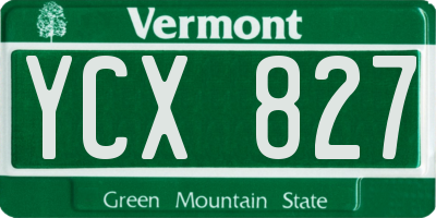 VT license plate YCX827
