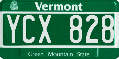 VT license plate YCX828