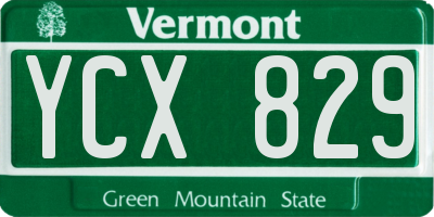 VT license plate YCX829