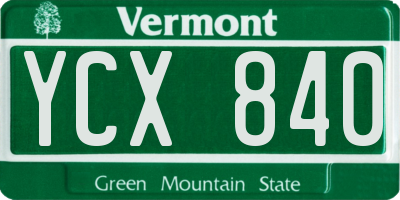 VT license plate YCX840