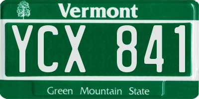 VT license plate YCX841