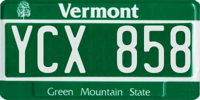 VT license plate YCX858