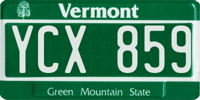 VT license plate YCX859
