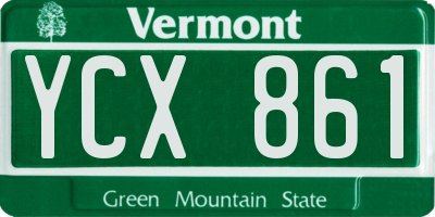 VT license plate YCX861